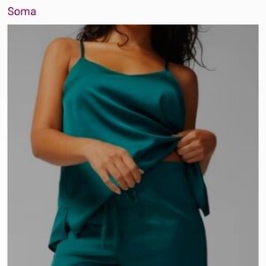 Soma Emerald Satin PJ Set